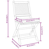 Folding Chair 8 pcs Grey 49 x 57.5 x 92cm Solid Acacia wood