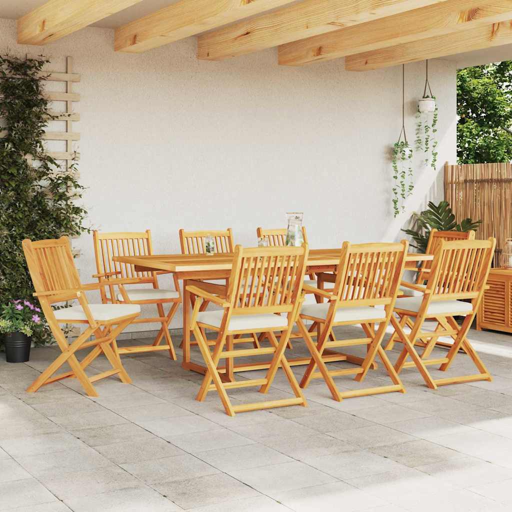 Folding Chair 8 pcs White 49 x 57.5 x 92cm Solid Acacia wood