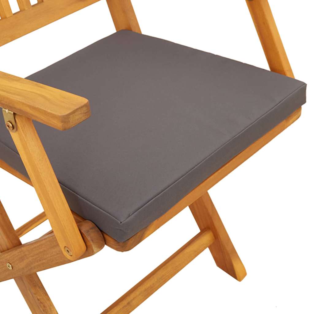 Folding Chair 8 pcs Grey 49 x 57.5 x 92cm Solid Acacia wood
