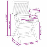 Folding Chair 8 pcs Grey 49 x 57.5 x 92cm Solid Acacia wood
