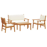 Garden Sofa Set 4 pcs Brown 75 x 45 x 38cm Solid Acacia wood