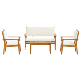 Garden Sofa Set 4 pcs Brown 75 x 45 x 38cm Solid Acacia wood