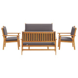 Garden Sofa Set 5 pcs Brown 75 x 45 x 38cm Solid Acacia wood