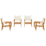 Garden Sofa Set 6 pcs Brown 45 x 45 x 38cm Solid Acacia wood