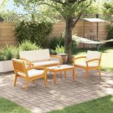 Bistro Set 4 pcs Brown 75 x 45 x 38cm Solid Acacia wood