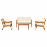 Bistro Set 4 pcs Brown 75 x 45 x 38cm Solid Acacia wood