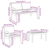 Bistro Set 4 pcs Brown 75 x 45 x 38cm Solid Acacia wood