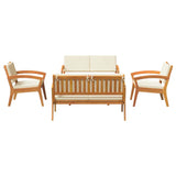 Bistro Set 5 pcs Brown 75 x 45 x 38cm Solid Acacia wood