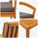 Bistro Set 5 pcs Brown 45 x 45 x 38cm Solid Acacia wood