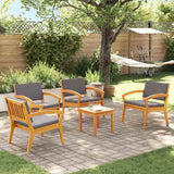 Bistro Set 5 pcs Brown 45 x 45 x 38cm Solid Acacia wood