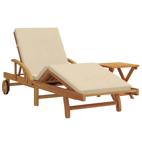 Sun Lounger 2 pcs Beige 40 x 40 x 40cm Solid Acacia wood