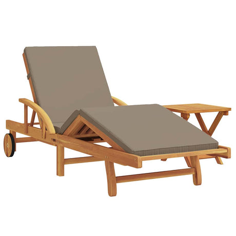 Sun Lounger 2 pcs Taupe 200 x 67 x 84 cm Solid Acacia Wood