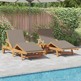 Sun Lounger Reclining 3 pcs Taupe Solid Acacia Wood