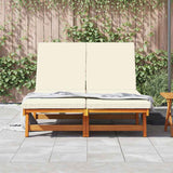 Sun Lounger Reclining Brown 125 x 200 x 84cm Solid Acacia wood