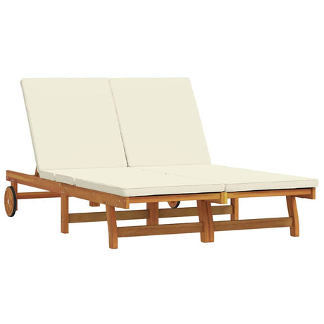 Sun Lounger Reclining Brown 125 x 200 x 84cm Solid Acacia wood
