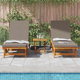 Sun Lounger 2 pcs Brown 63 x 199 x 85cm Solid Acacia wood