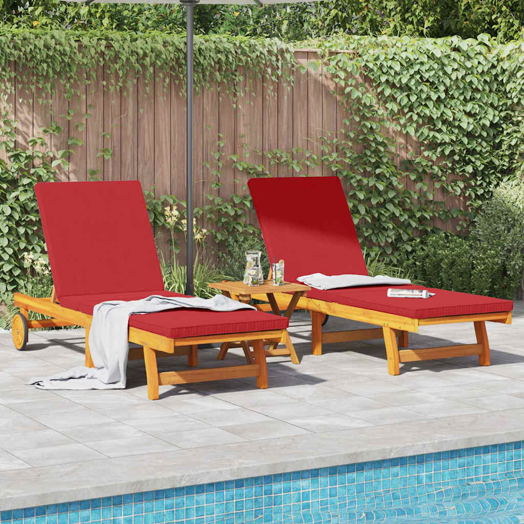 Sun Lounger 2 pcs Brown 63 x 199 x 85cm Solid Acacia wood
