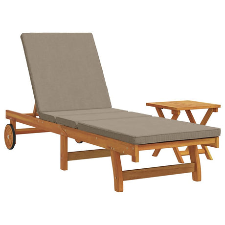 Sun Lounger Reclining 1-person 2 pcs Brown Solid Acacia Wood