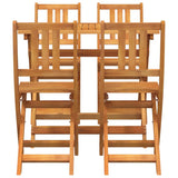Garden Bistro Set Folding 5 pcs Brown Solid acacia wood