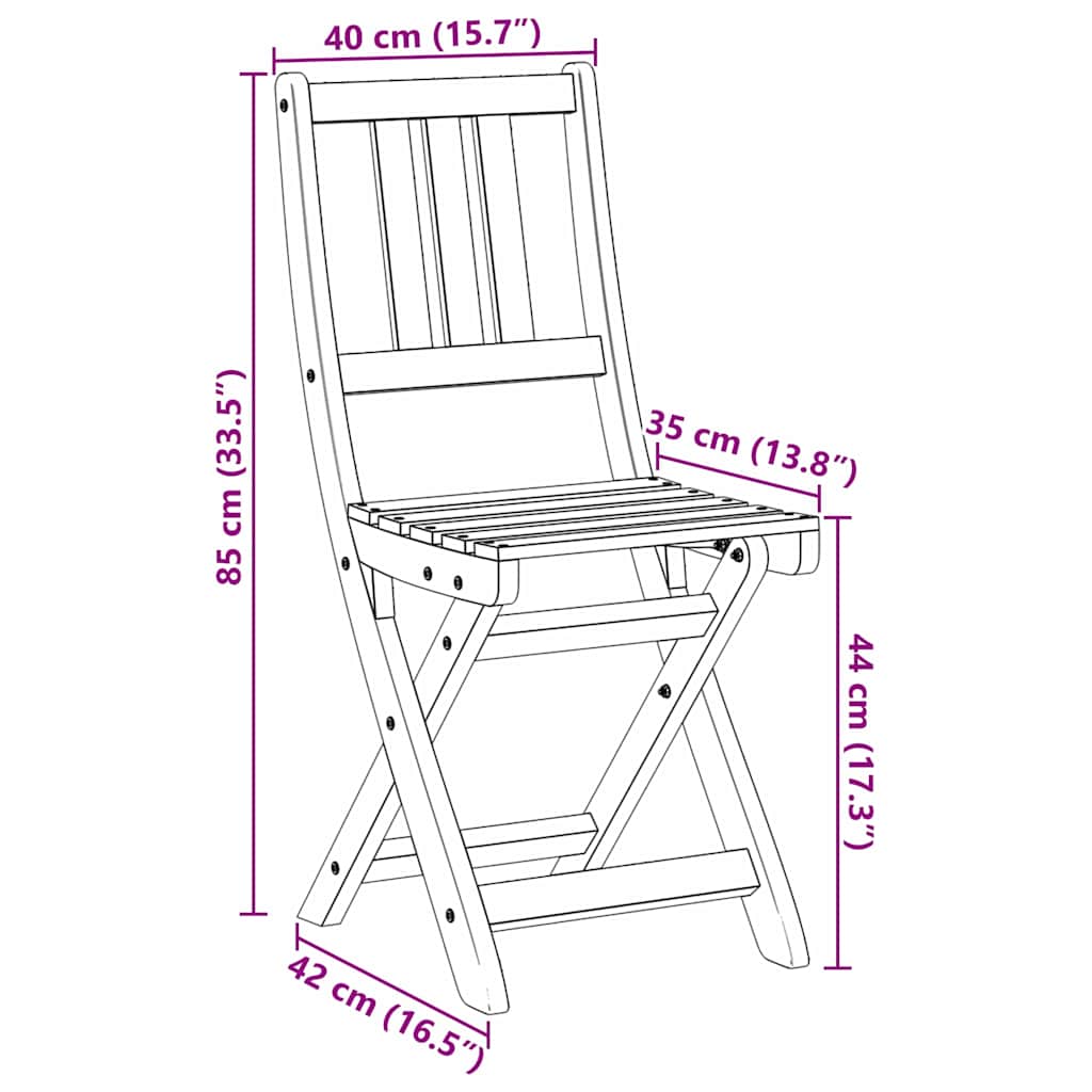 Garden Chair 8 pcs Brown 36 x 46 x 86cm Solid Acacia wood