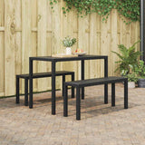 Garden Dining Set with Cushion 3 pcs Anthracite Steel