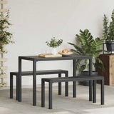 Garden Dining Set with Cushion 3 pcs Anthracite Steel