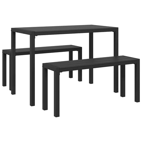 Garden Dining Set with Cushion 3 pcs Anthracite Steel