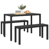 Garden Dining Set with Cushion 3 pcs Anthracite Steel