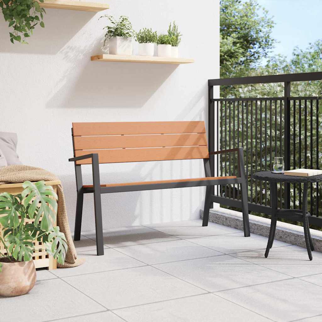 Garden Bench Brown 118 x 54 x 77cm Steel