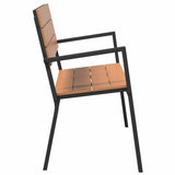 Garden Bench Brown 118 x 54 x 77cm Steel