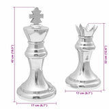 Sculptures 2 pcs Silver Aluminium