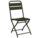 Garden Folding Chair Folding 2 pcs Green 55 x 56.5 x 91cm Steel