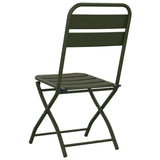 Garden Folding Chair Folding 2 pcs Green 55 x 56.5 x 91cm Steel