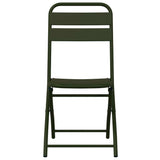 Garden Folding Chair Folding 2 pcs Green 55 x 56.5 x 91cm Steel