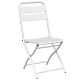 Garden Folding Chair Folding 2 pcs White 55 x 56.5 x 91cm Steel