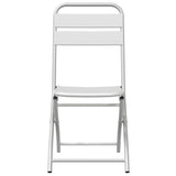 Garden Folding Chair Folding 2 pcs White 55 x 56.5 x 91cm Steel