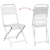 Garden Folding Chair Folding 2 pcs White 55 x 56.5 x 91cm Steel