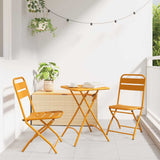Garden Folding Chair 2 pcs Mustard 55 x 56.5 x 91cm Steel