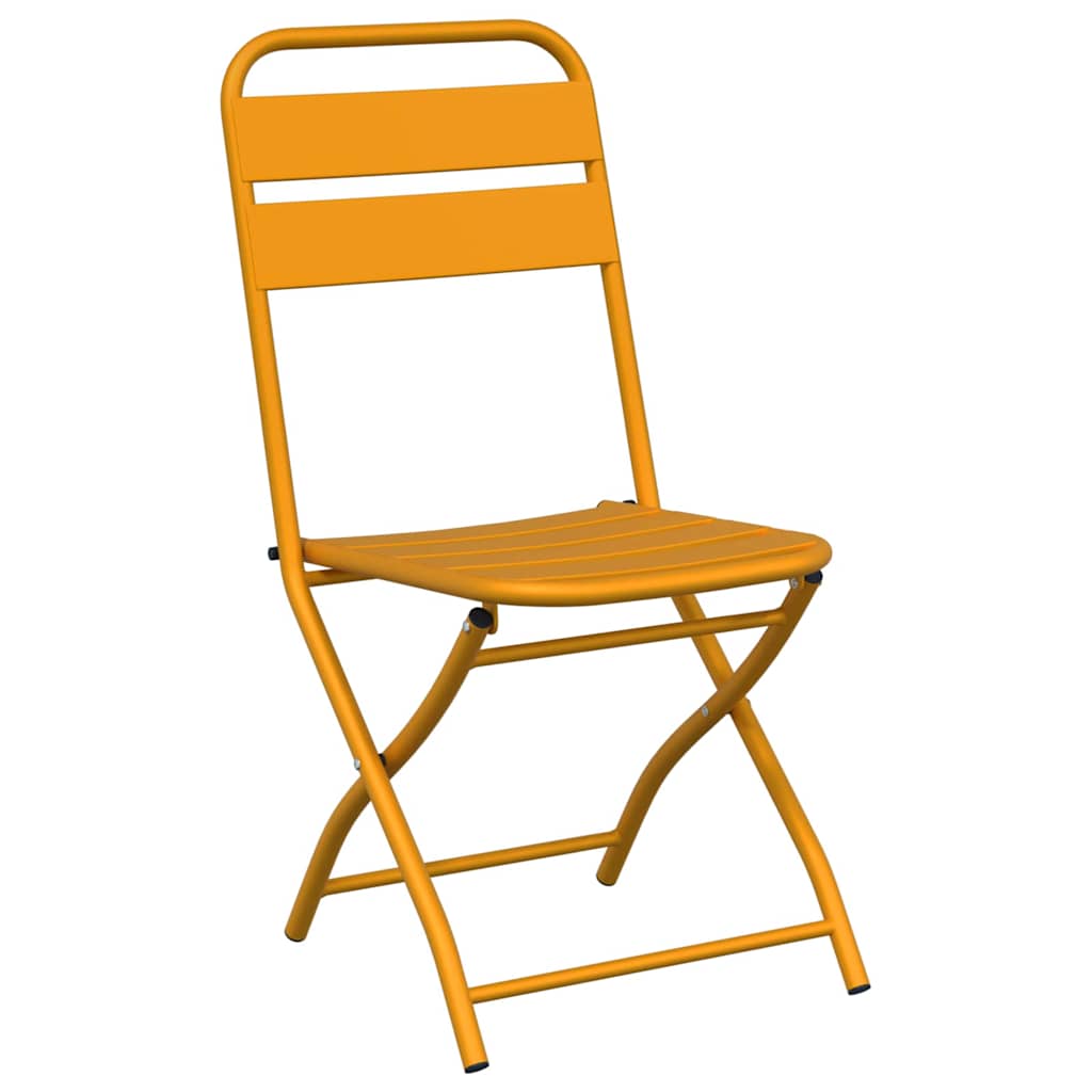 Garden Folding Chair 2 pcs Mustard 55 x 56.5 x 91cm Steel