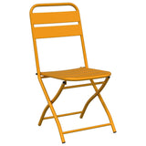 Garden Folding Chair 2 pcs Mustard 55 x 56.5 x 91cm Steel