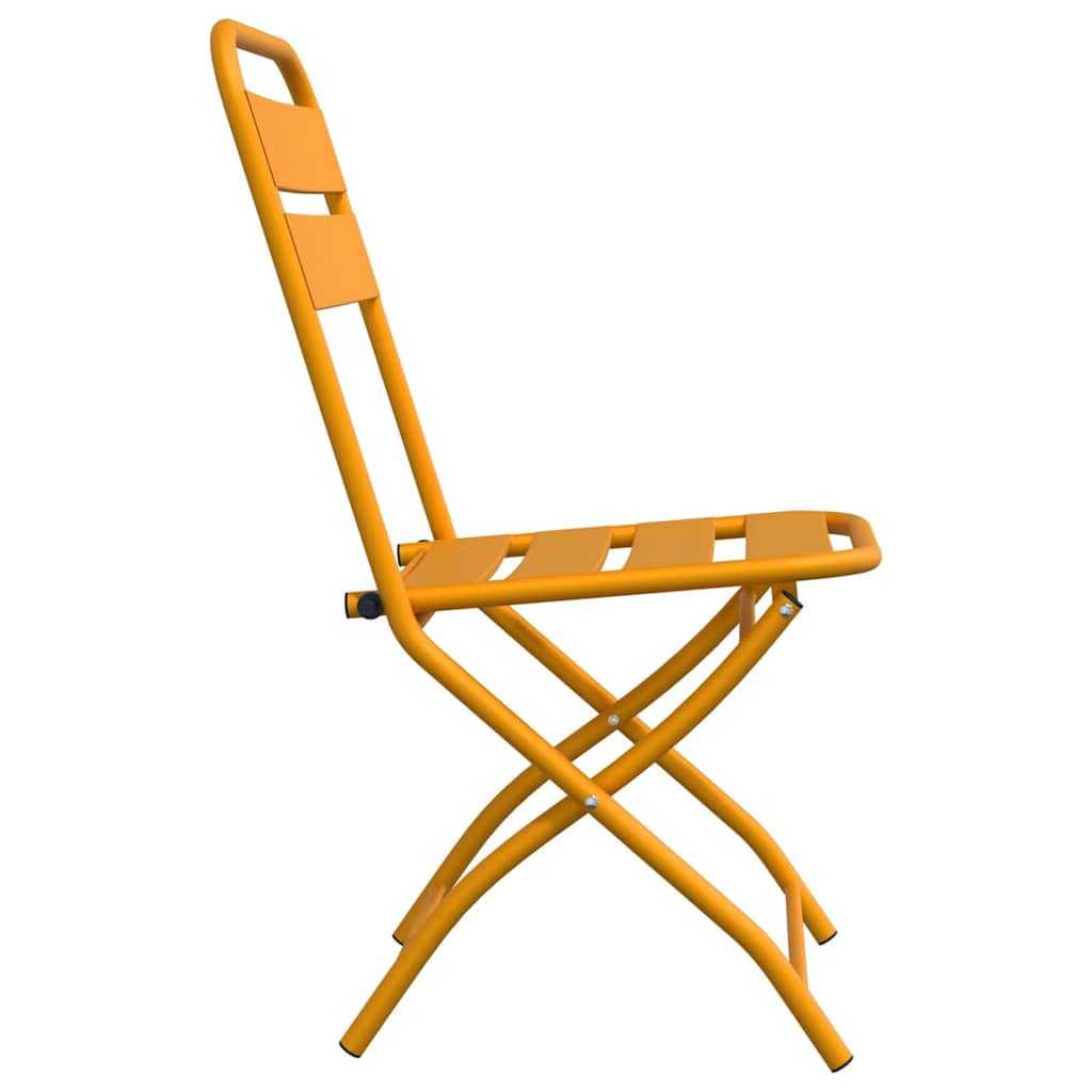 Garden Folding Chair 2 pcs Mustard 55 x 56.5 x 91cm Steel
