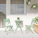 Garden Folding Chair Folding 2 pcs Green 55 x 56.5 x 91cm Steel