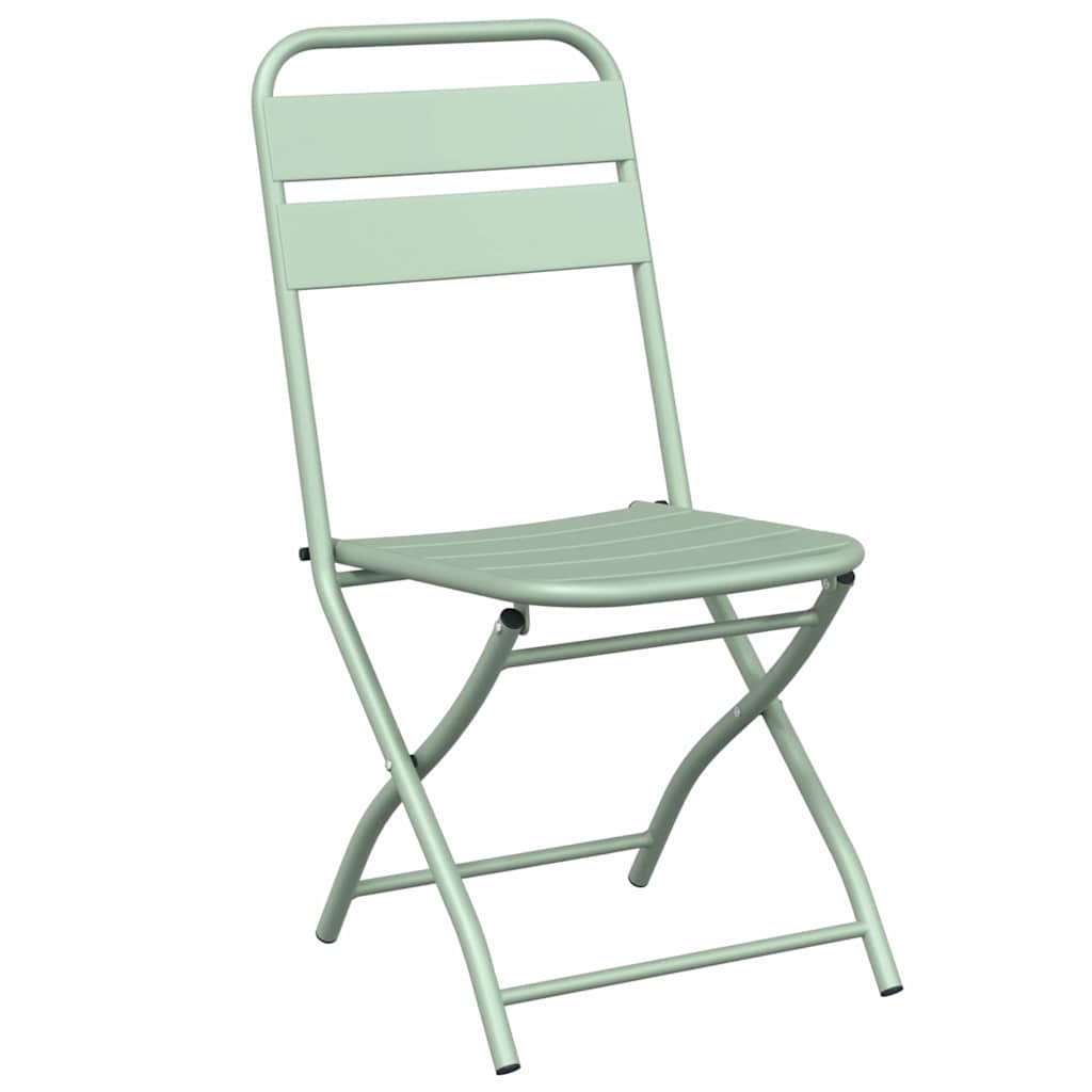 Garden Folding Chair Folding 2 pcs Green 55 x 56.5 x 91cm Steel