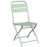 Garden Folding Chair Folding 2 pcs Green 55 x 56.5 x 91cm Steel