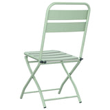 Garden Folding Chair Folding 2 pcs Green 55 x 56.5 x 91cm Steel