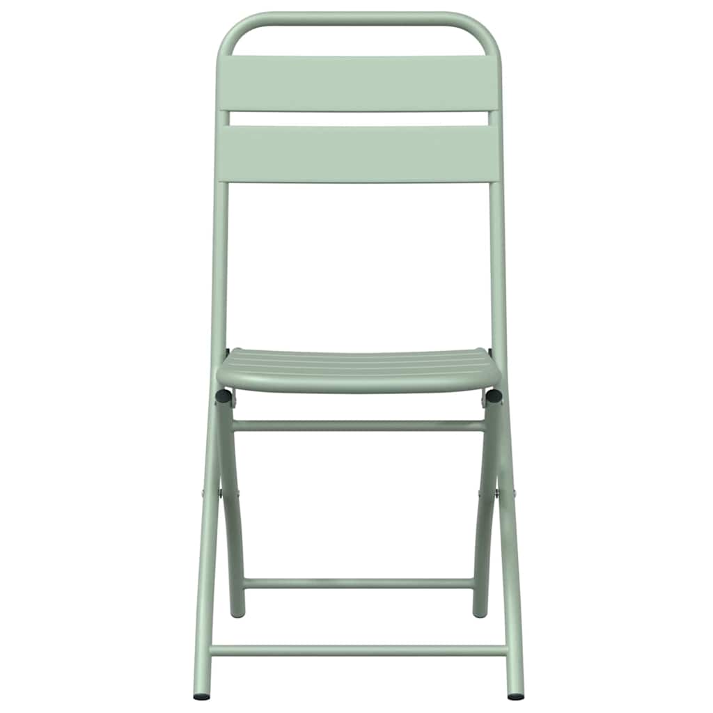 Garden Folding Chair Folding 2 pcs Green 55 x 56.5 x 91cm Steel