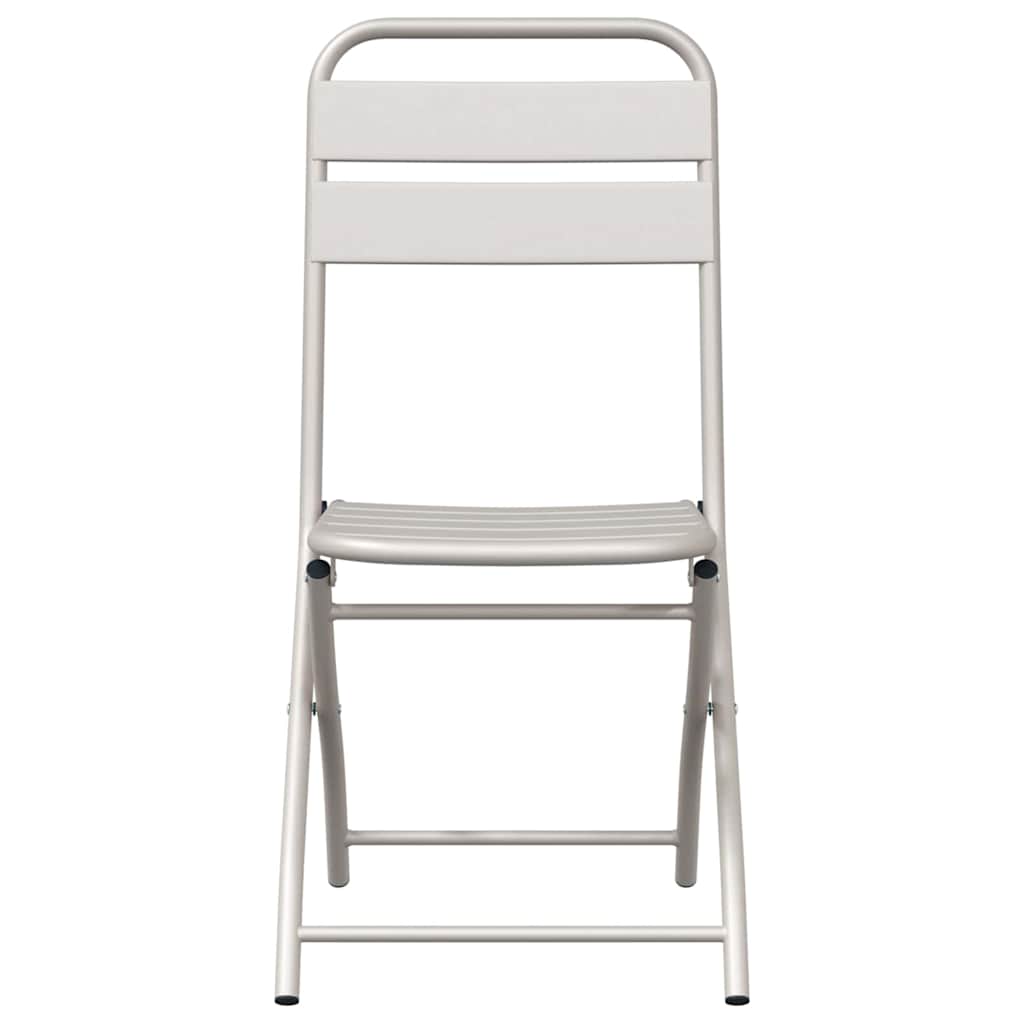 Garden Folding Chair Folding 2 pcs Beige 55 x 56.5 x 91cm Steel