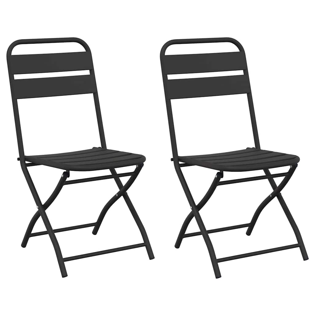 Garden Folding Chair 2 pcs Anthracite 55 x 56.5 x 91cm Steel