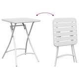 Garden Table Folding White 55 x 55 x 73 cm Powder-coated Steel