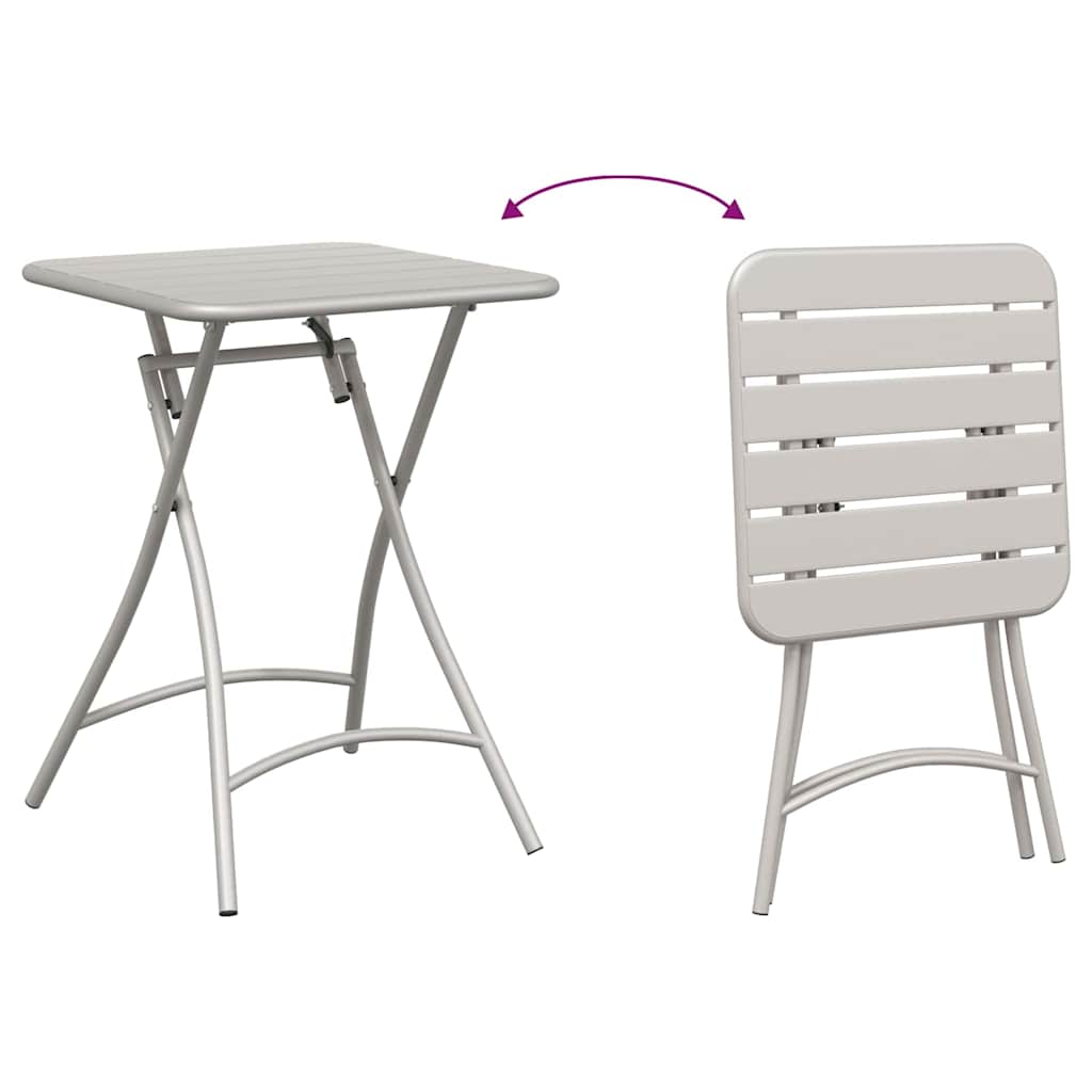 Garden Table Folding Beige 55 x 55 x 73 cm Powder-coated Steel